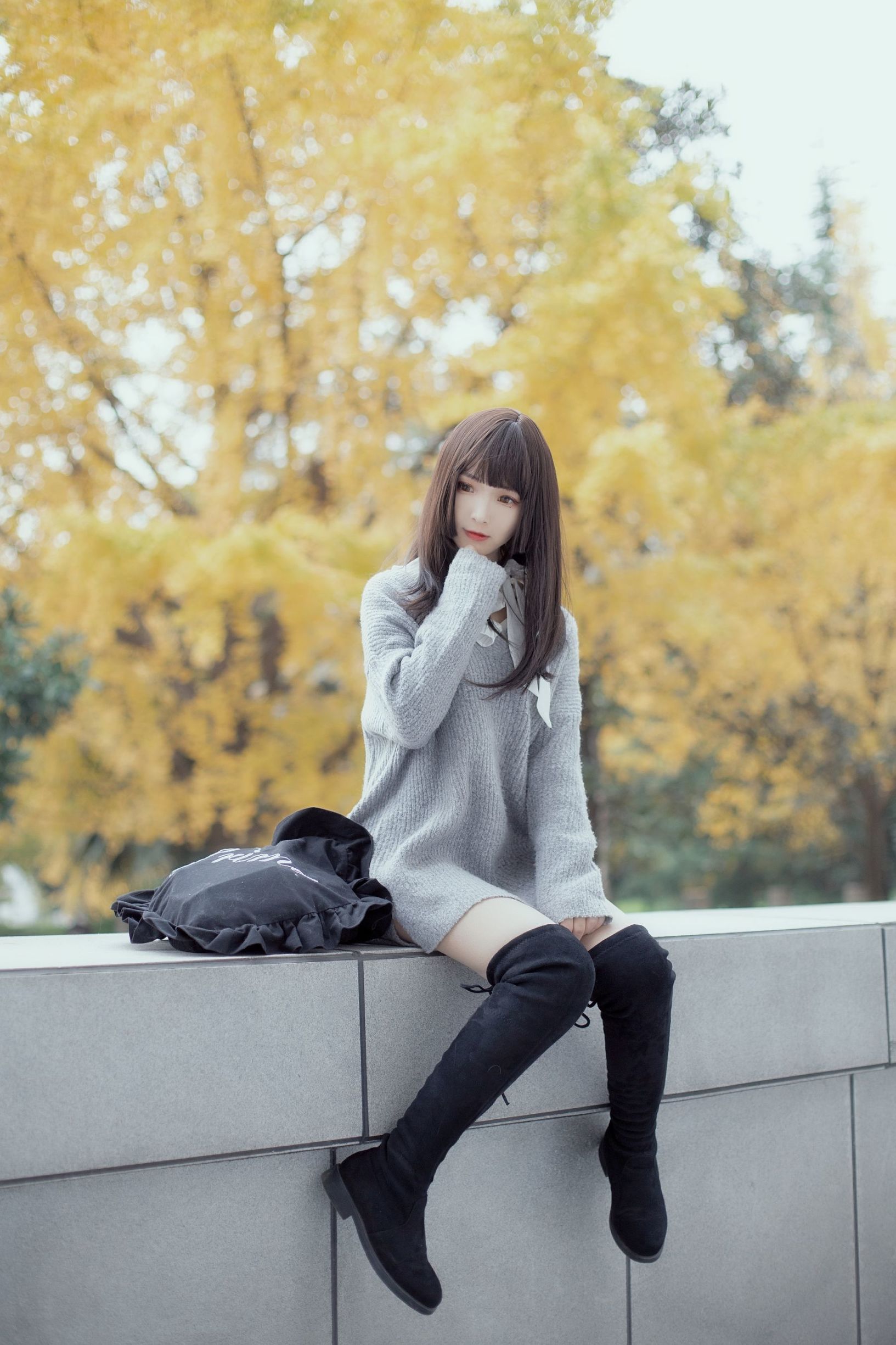 [Cosplay写真]二次元美女古川kagura银杏树下插图6